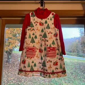 Good Lad Girl’s 4T Christmas Jumper Dress Turtle Neck with Long sleeve shirt